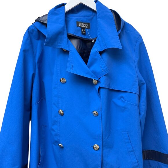 DENNIS BASSO Peacoat Plus Size 3X Blue Womens Jacket Raincoat Preppy Nautical - Picture 3 of 12